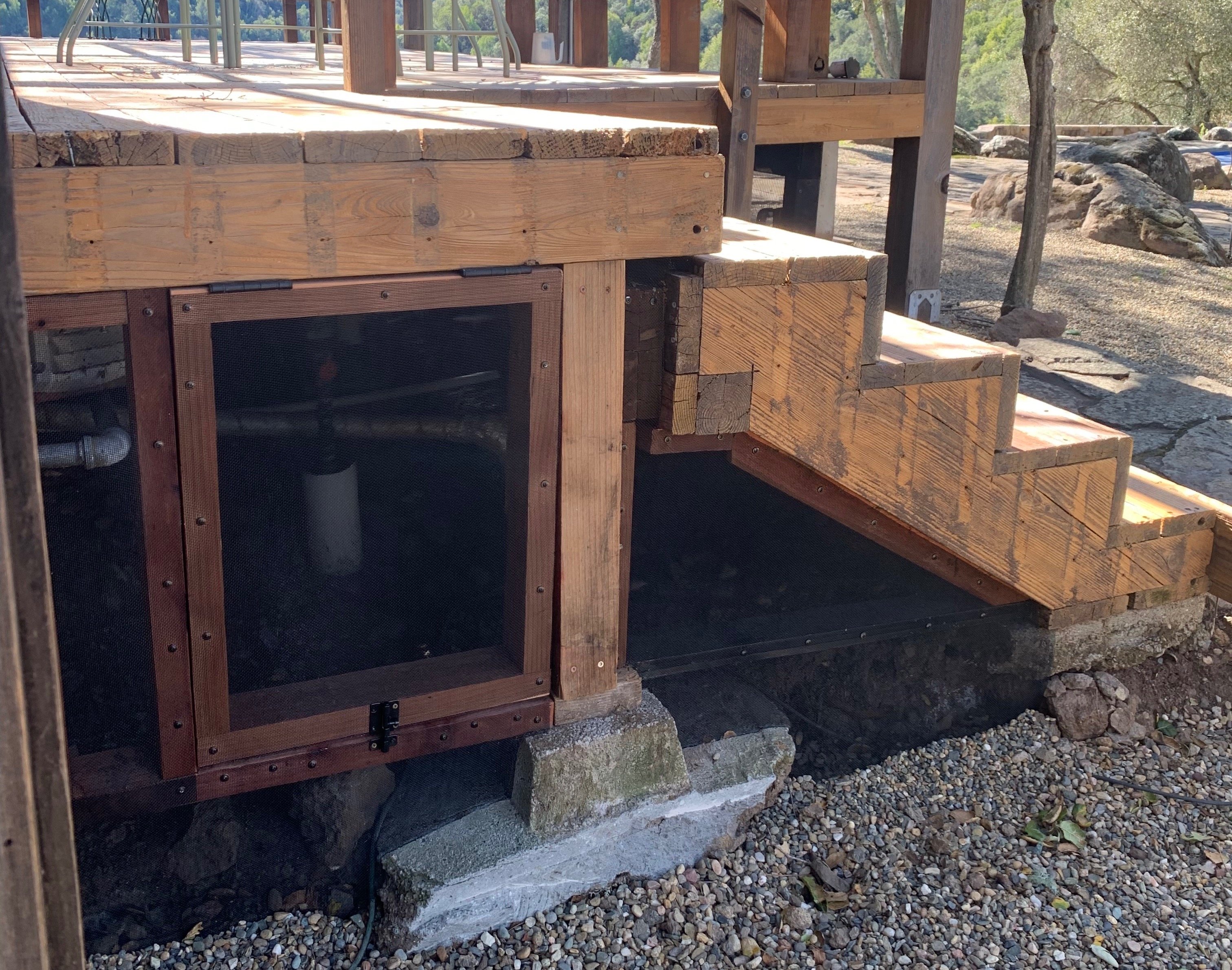 Enclosed deck with door